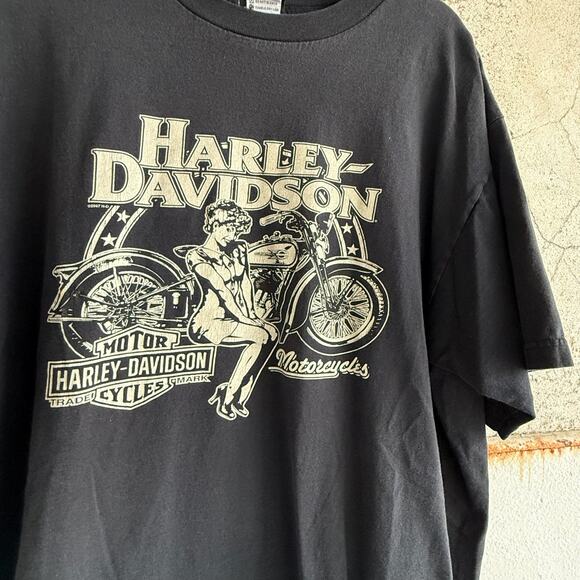 Vintage Harley-Davidson Pin-Up T-Shirt 2XL Made in USA - Picture 2 of 4